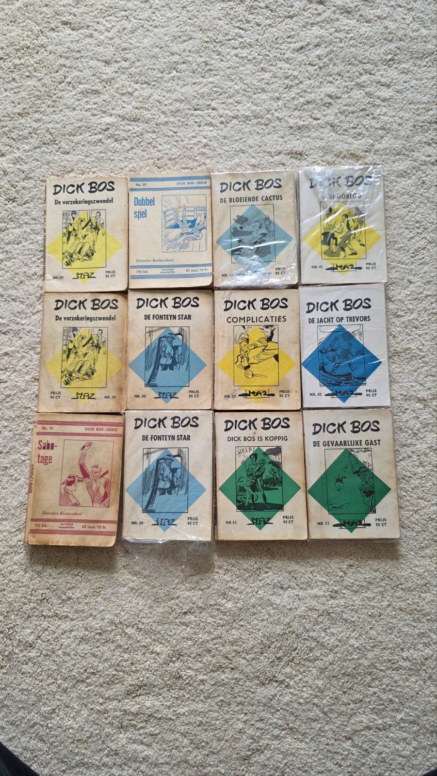 Dick Bos stripboeken jaren '50, Gelezen, Dick Bos, Ophalen of Verzenden, Meerdere stripboeken