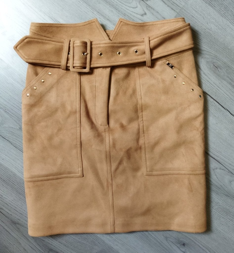Josh V Suedine Rok Camel Maat S, Kleding | Dames, Rokken, Bruin, Ophalen of Verzenden, Zo goed als nieuw, Maat 36 (S)