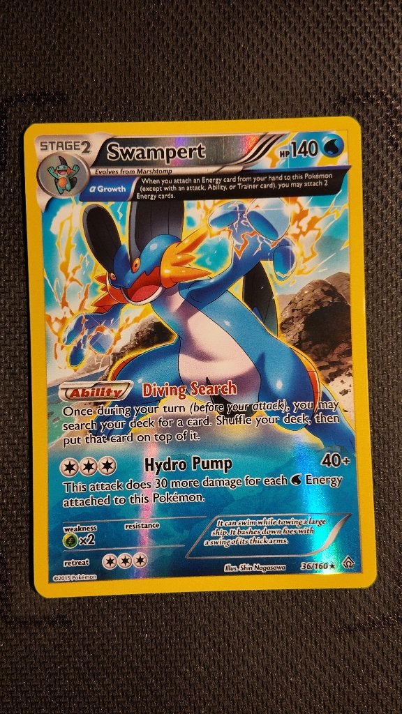 Swampert 36 Primal Clash | Pokemon kaart, Ophalen, Losse kaart, Foil