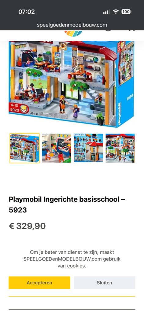Playmobil ingerichte basisschool 5923 evt met gymzaal, Kinderen en Baby's, Speelgoed | Playmobil, Ophalen of Verzenden, Zo goed als nieuw