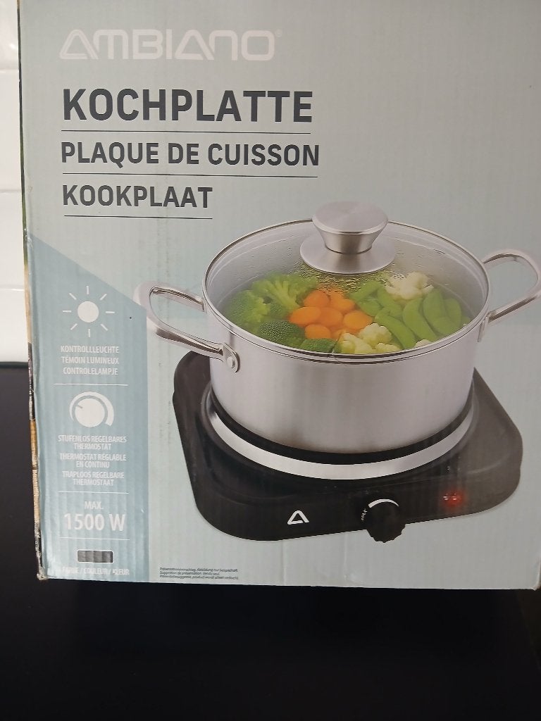 NIEUW ELEKTRISCH KOOKPLAATJE, Witgoed en Apparatuur, Kookplaten, Ophalen, Nieuw, 3 kookzones of minder, Vrijstaand