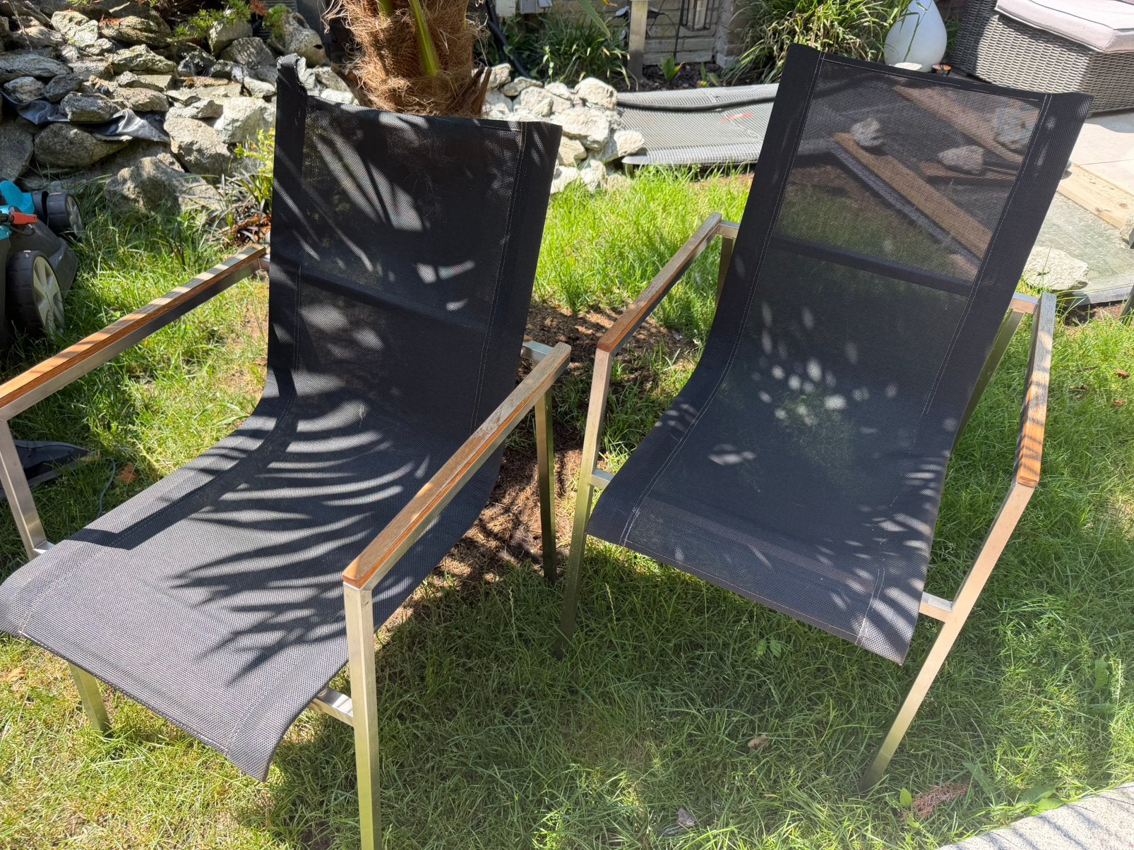 2-4 Bernstein tuinstoelen, Ophalen, Gebruikt, Rvs, Stapelbaar