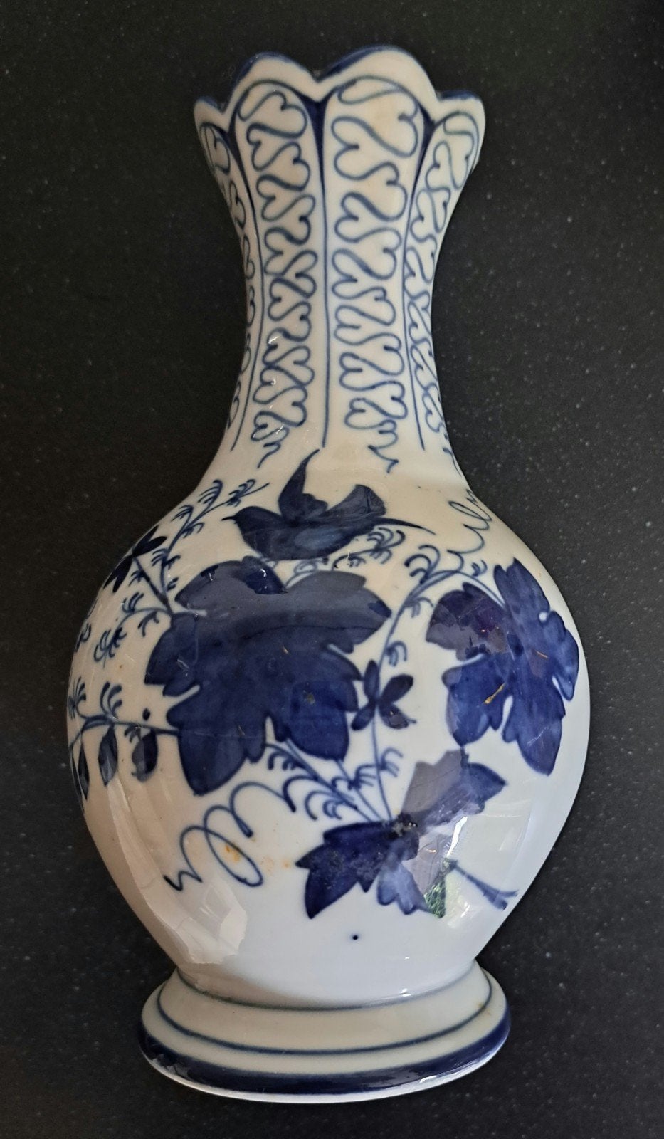 Antieke Delfts Blauwe Vaas met Bloemenmotief, Antiek en Kunst, Ophalen of Verzenden
