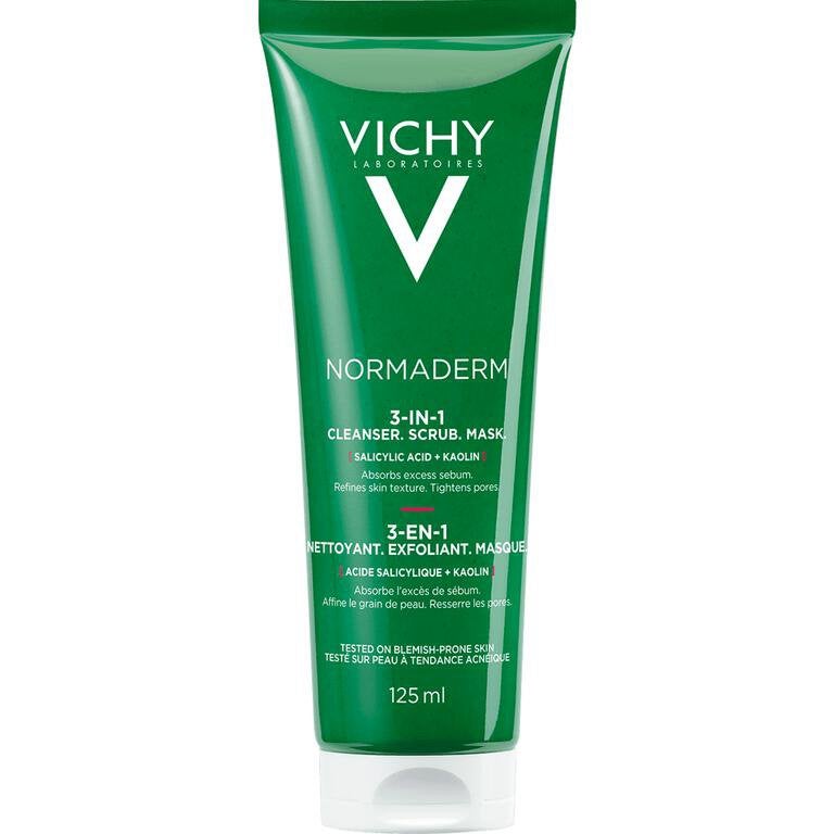 Vichy Normaderm 3-in-1 Gezichtsreiniging 125 ML, Verzenden, Nieuw, Gehele gezicht, Reiniging
