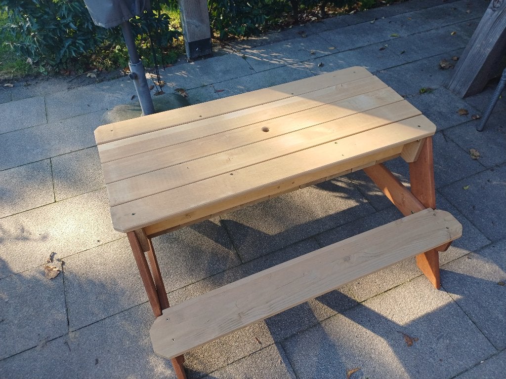 Picknickbank kinderen, Tuin en Terras, Zo goed als nieuw, Rechthoekig, Hout, Ophalen
