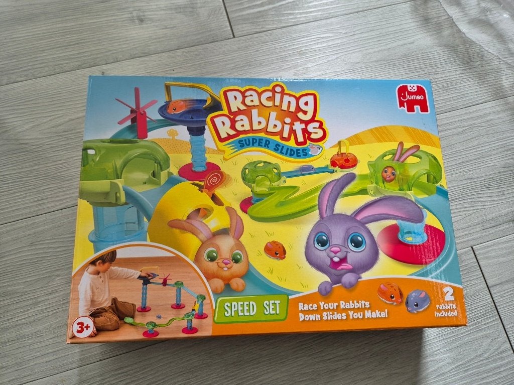 Jumbo Racing Rabbits Super Slides Speed knikkerbaan, Ophalen of Verzenden, Zo goed als nieuw