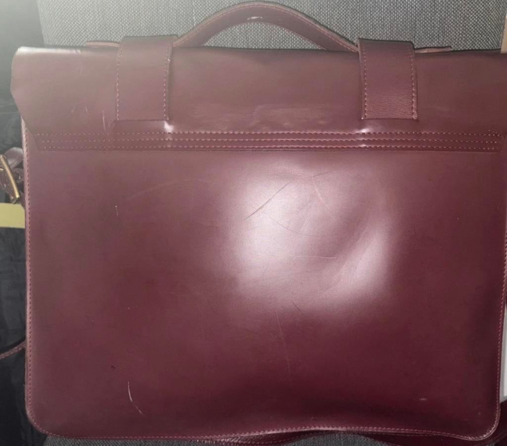 Dr. Martens Leren Satchel Tas - Bordeauxrood, Overige merken, Gebruikt, Ophalen of Verzenden, Leer