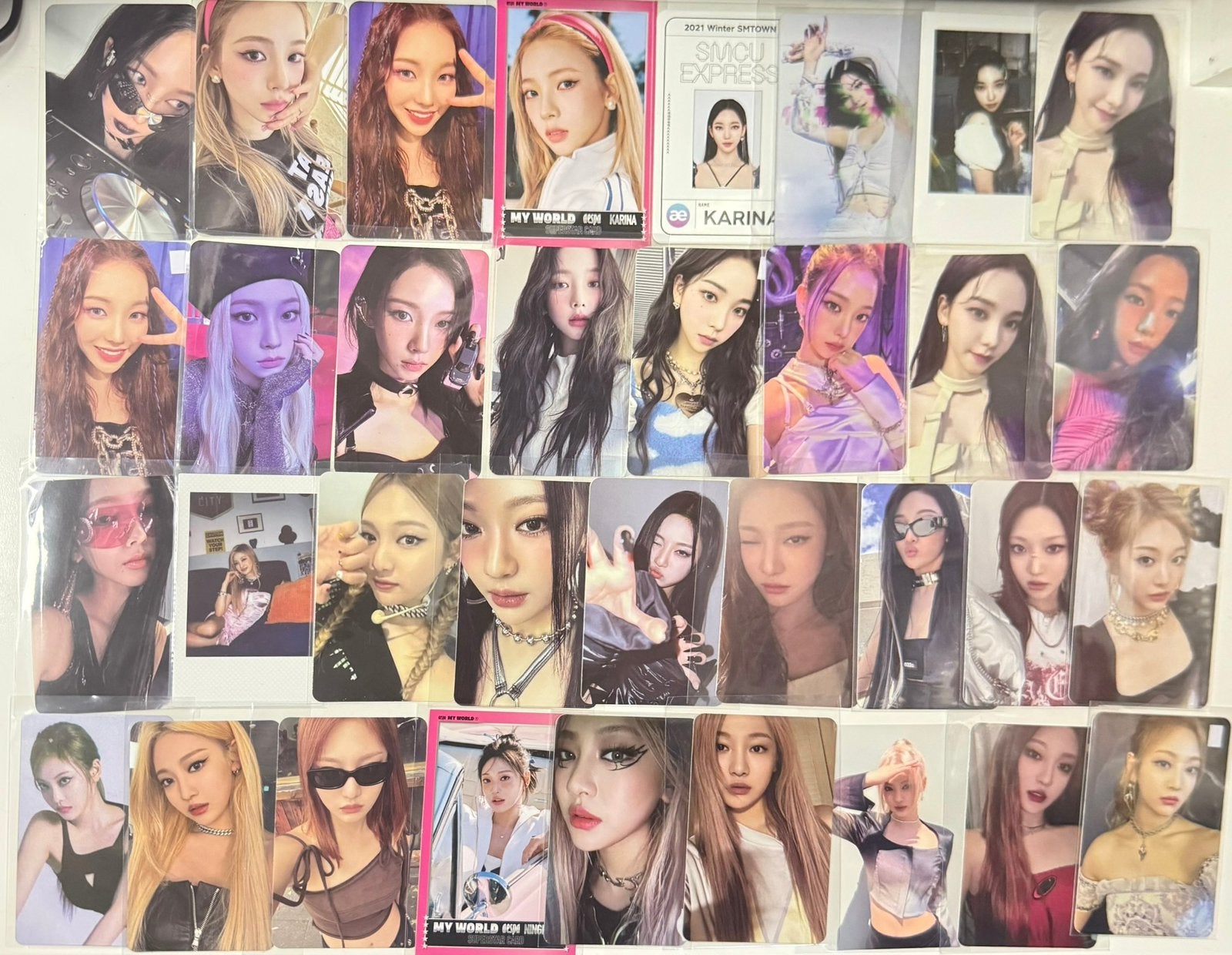 aespa karina ningning photocard, Verzenden, Zo goed als nieuw, Foto of Kaart