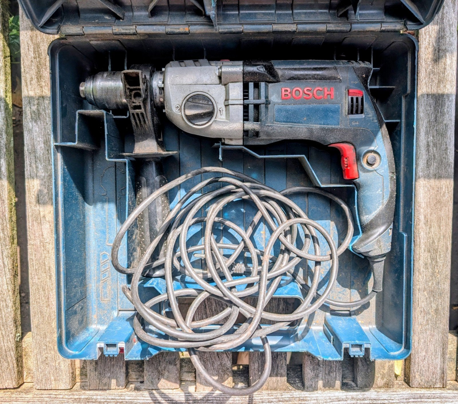 Bosch Klopboormachine GSB 21-2RE (1100W) met koffer, Boormachine, Ophalen of Verzenden, Klopboormechanisme, Gebruikt