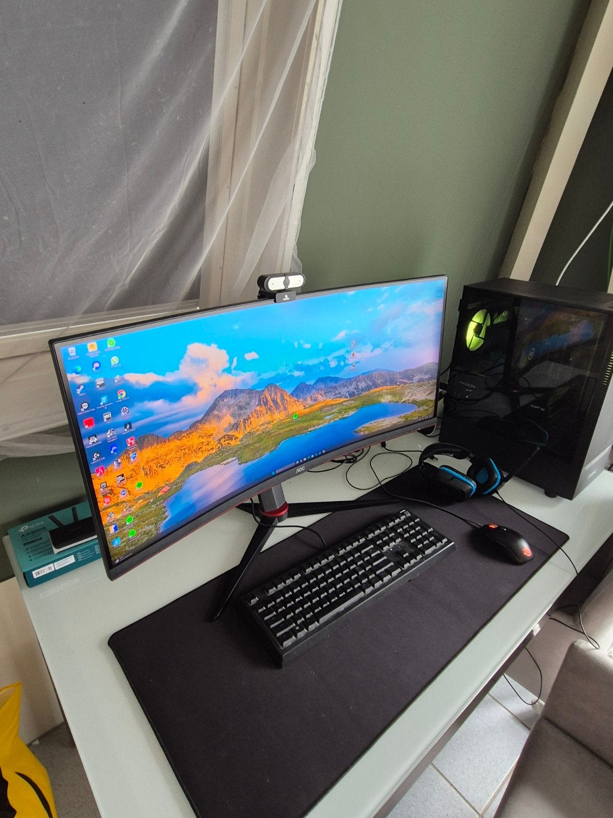 AOC CU34G2X/BK 34 inch 144Hz Curved Gaming Monitor, 101 t/m 150 Hz, VA, AOC, Zo goed als nieuw