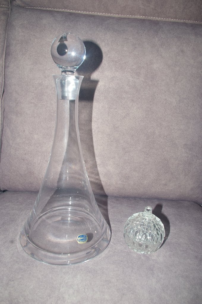 Bohema crystal karaaf 1000 ml / glazen potje, Ophalen of Verzenden, Glas