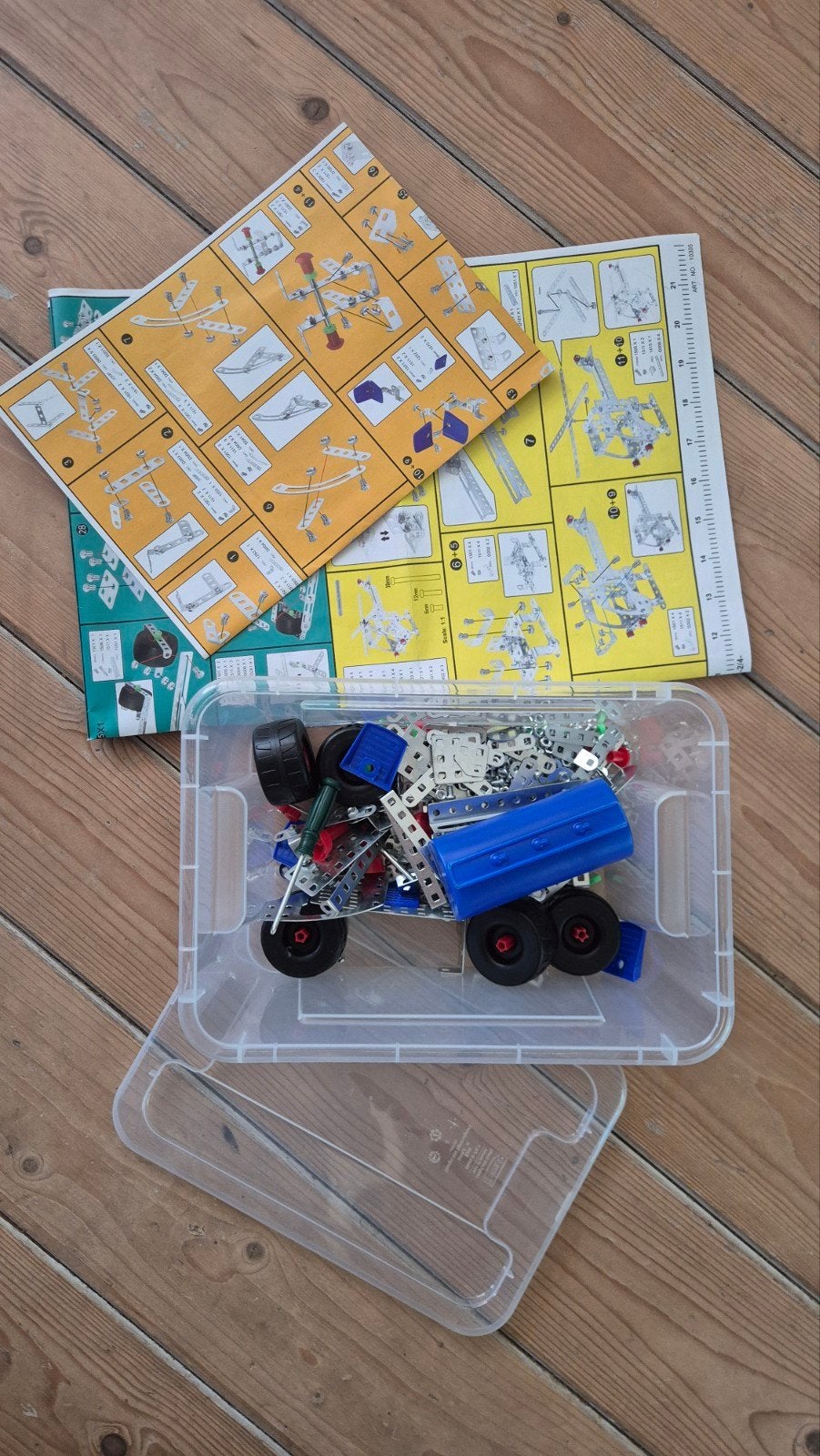 Meccano bouwset met handleidingen en opbergdoos, Ophalen of Verzenden, Gebruikt, Overige merken