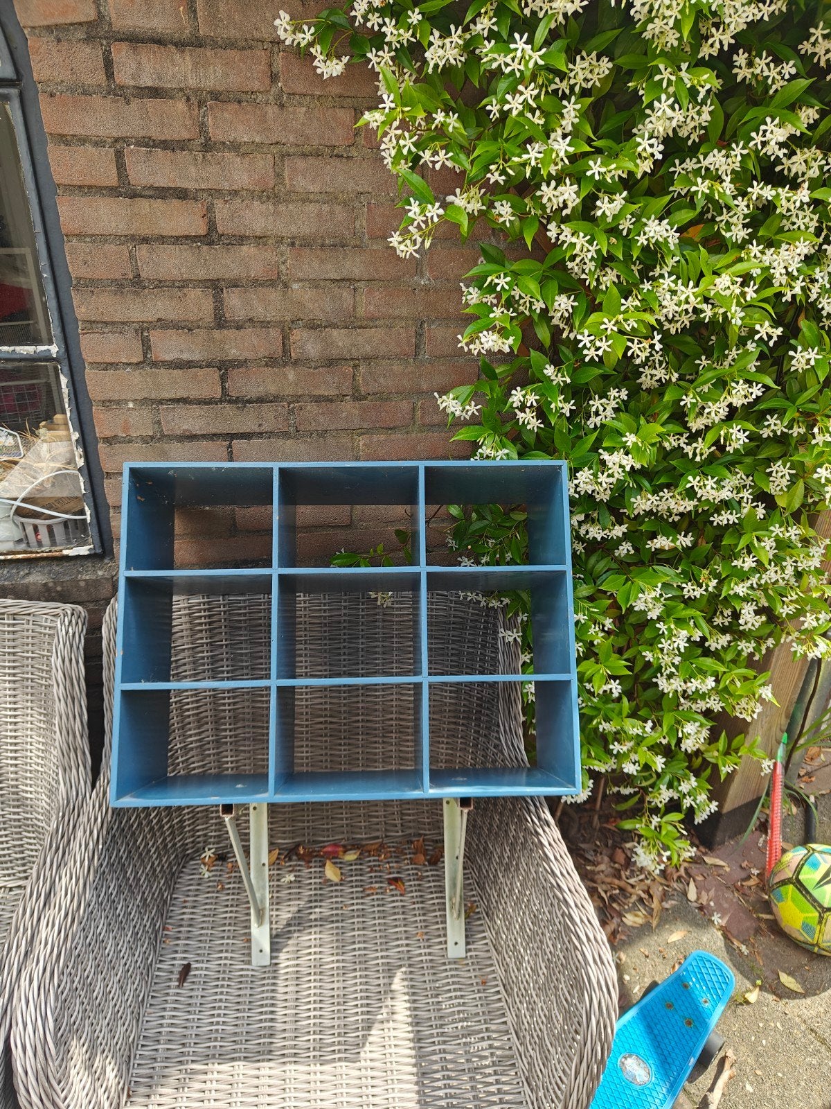 Blauwe hokjeskast voor schuur of garage, Ophalen, Gebruikt
