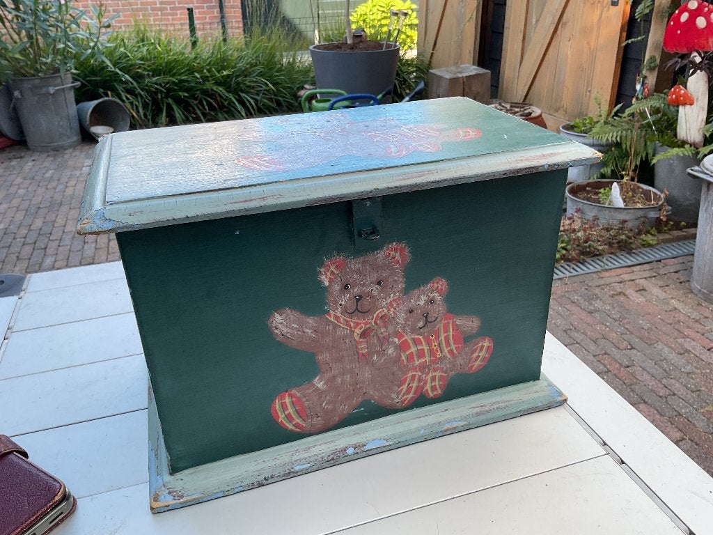 Houten kistje afb. Beren, Antiek en Kunst, Ophalen