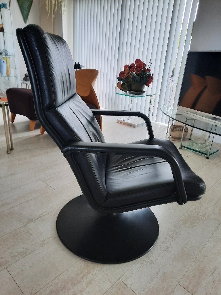 Artifort fauteuil, Ophalen, Gebruikt, 75 tot 100 cm, Leer