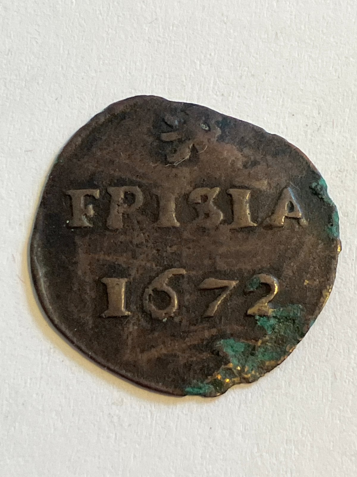 Duit Friesland 1672 R3, Postzegels en Munten, Munten | Nederland, Ophalen of Verzenden, Vóór koninkrijk, Overige waardes, Losse munt