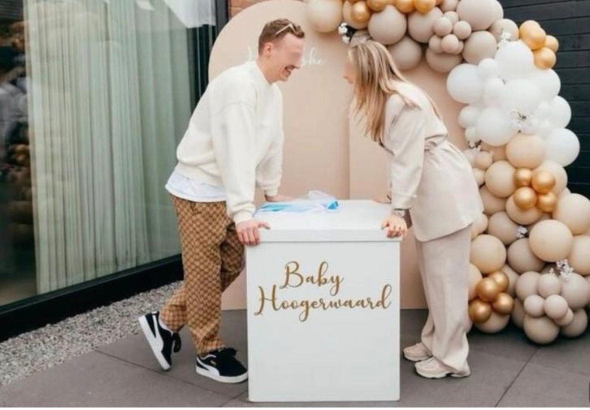 Gender reveal - box ballonen in kleur - styling - verhuur, Hobby en Vrije tijd, Ophalen, Zo goed als nieuw, Overige