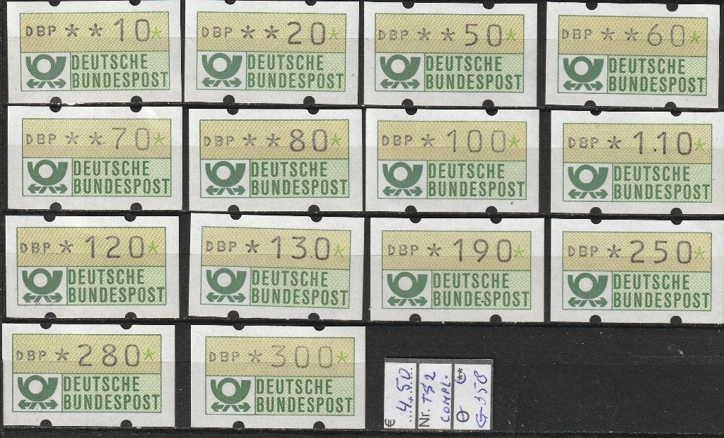 Bund Automatenzegels TS2 Complete uitgifte 01-07-82 Nr.G358p, Verzenden, BRD, Postfris