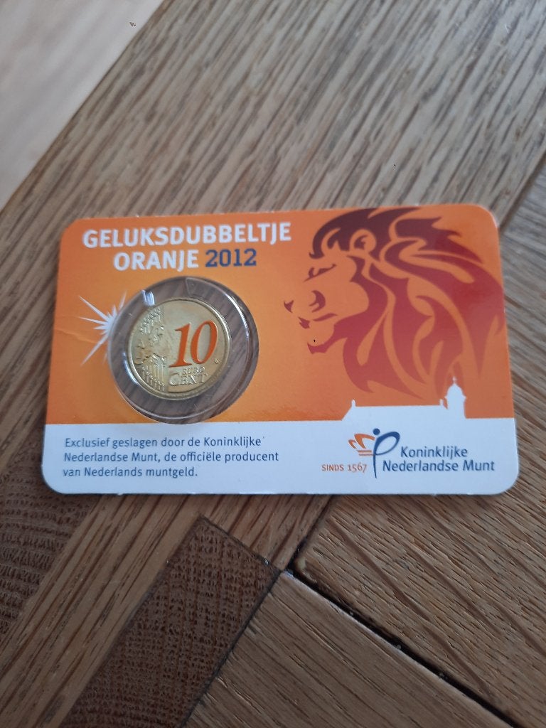 Geluksdubbeltje oranje 2012. In perfecte staat in verpakking, Ophalen of Verzenden, Koningin Beatrix