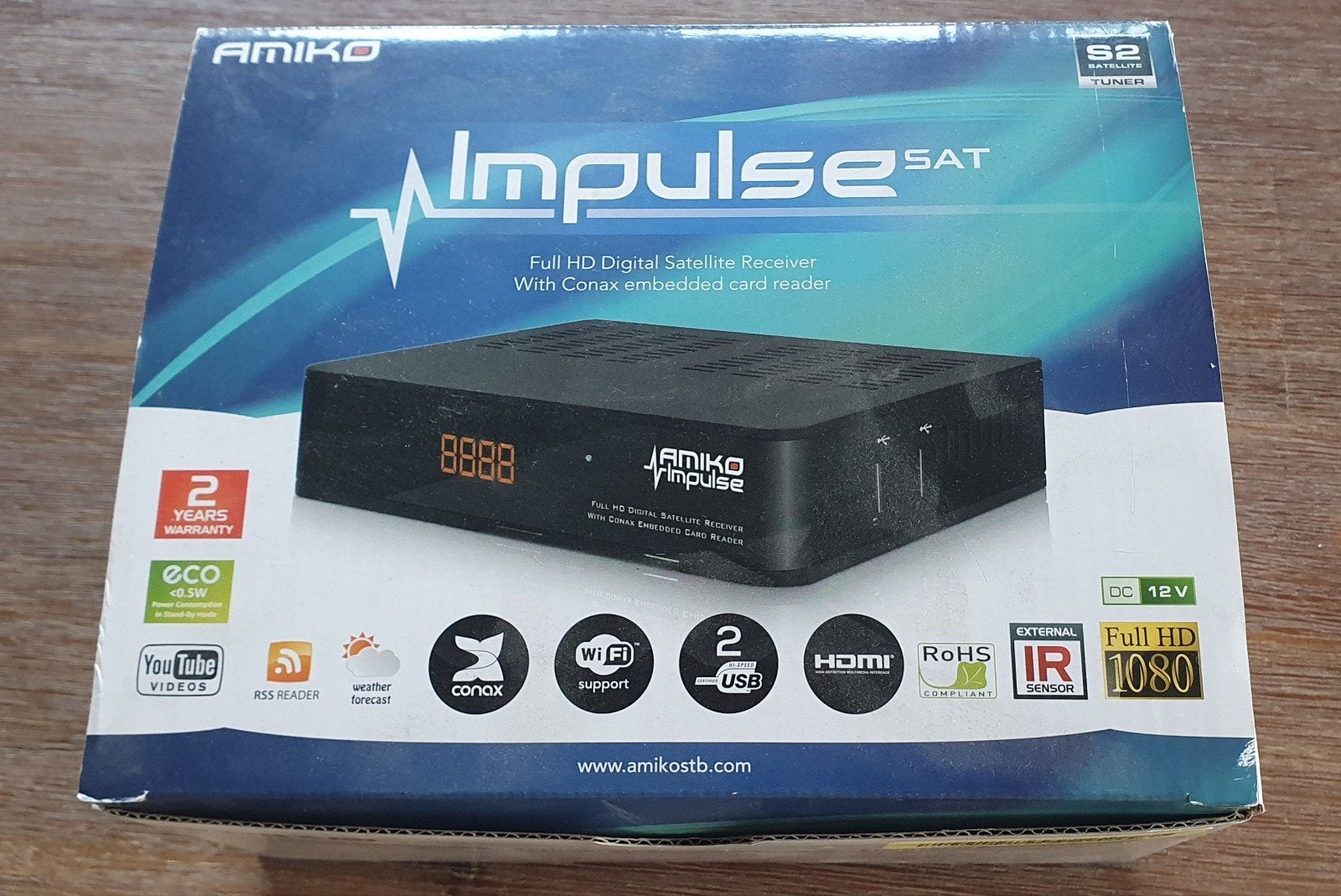 Amiko Impulse SAT Full HD Digitale Satelliet Ontvanger, Audio, Tv en Foto, Decoders en Harddiskrecorders, Zo goed als nieuw, Decoder