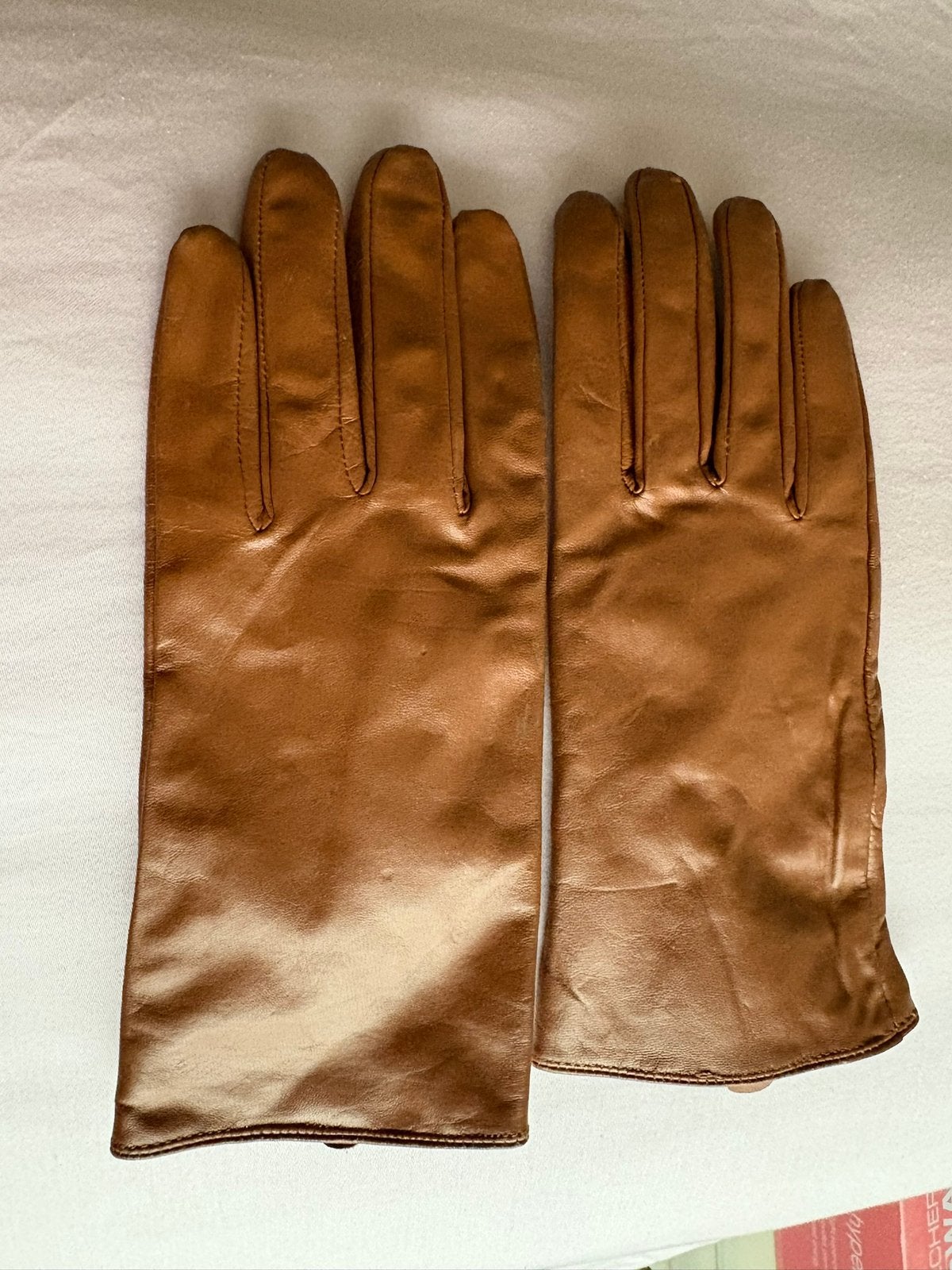 Hema leren handschoenen bruin maat 8, Ophalen of Verzenden, Zo goed als nieuw, Maat 38/40 (M), Handschoenen