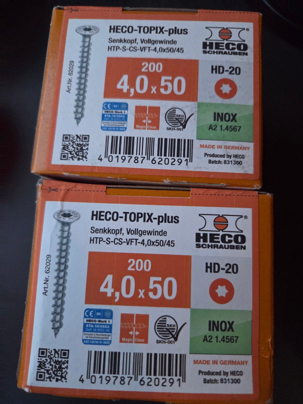 HECO-TOPIX-plus RVS schroeven 4,0x50 mm (2 doosjes), Doe-het-zelf en Verbouw, 50 tot 100 mm, Schroeven, Nieuw, Ophalen of Verzenden