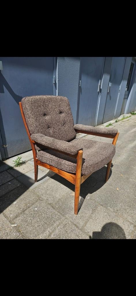 G Möbel fauteuil met originele stoffering jaren 60/70, Huis en Inrichting, Fauteuils, Gebruikt, Retro, Vintage, Mid-century, Minder dan 75 cm
