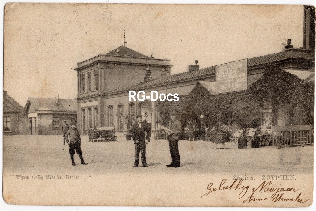 Ansichtkaart - Briefkaart Trein Station Zutphen 1902, Ophalen of Verzenden, Voor 1920, Ongelopen, Gelderland