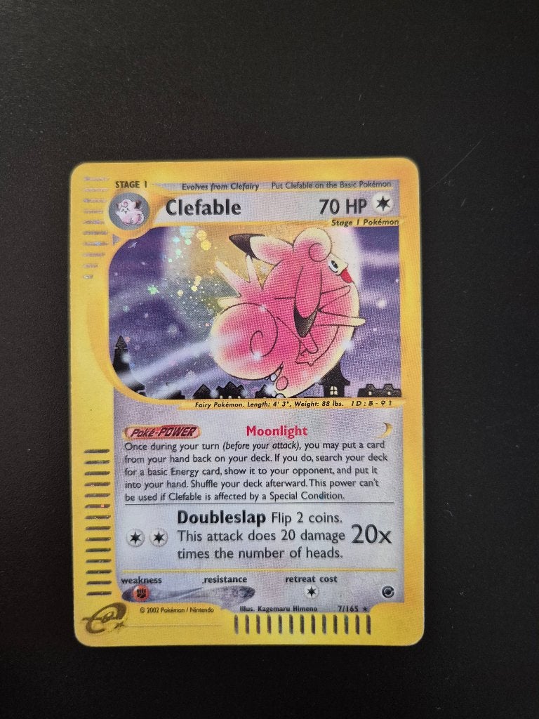 Clefable 7/165 uit de Expedition Base Set, Hobby en Vrije tijd, Ophalen of Verzenden, Gebruikt, Losse kaart