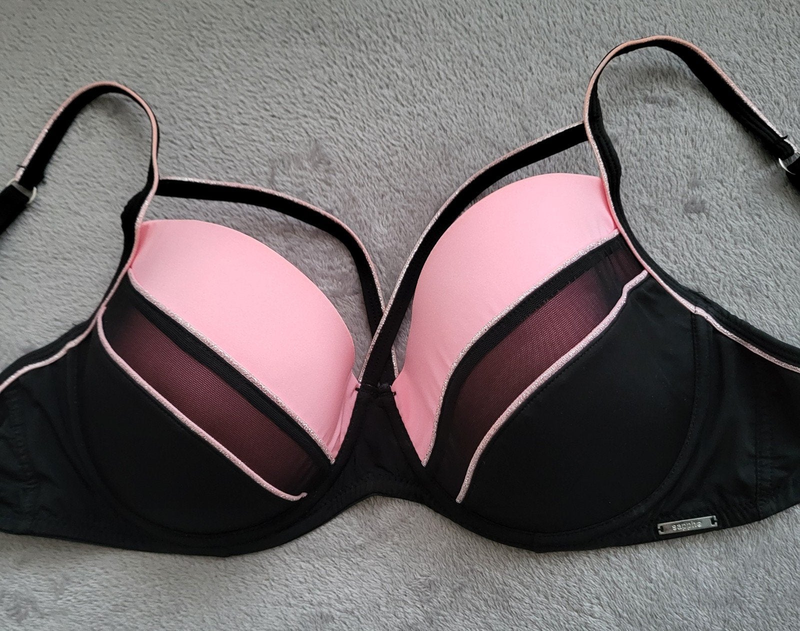 NIEUW! Sapph Zwart/Roze  BH  Maat 85D, Sapph, Verzenden, Zwart, BH