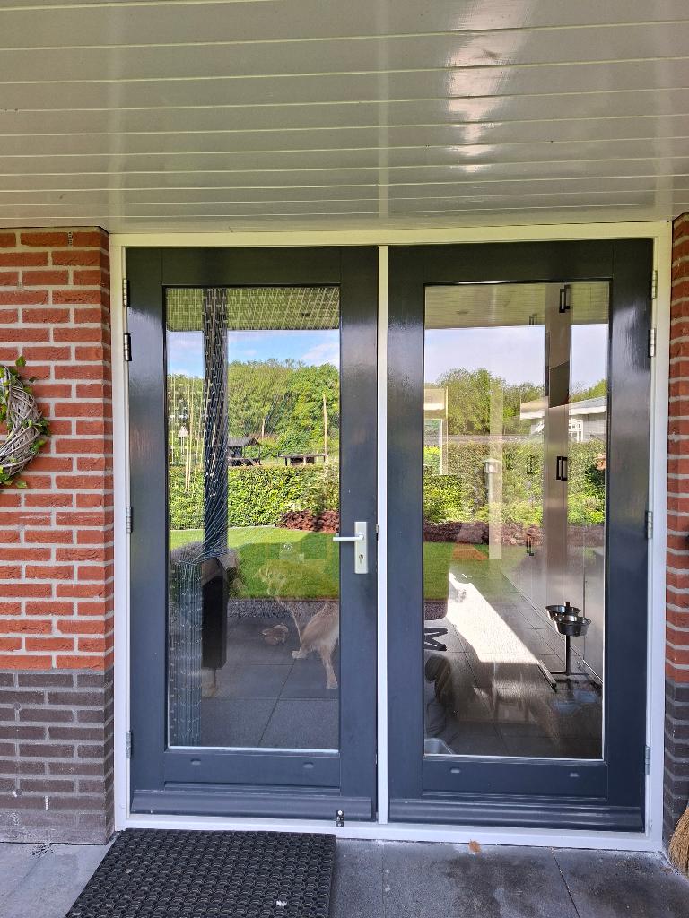 Voordeur en achterdeur openslaand,  dubbel glas event. p/st, Ophalen, Gebruikt, 80 tot 100 cm, Buitendeur