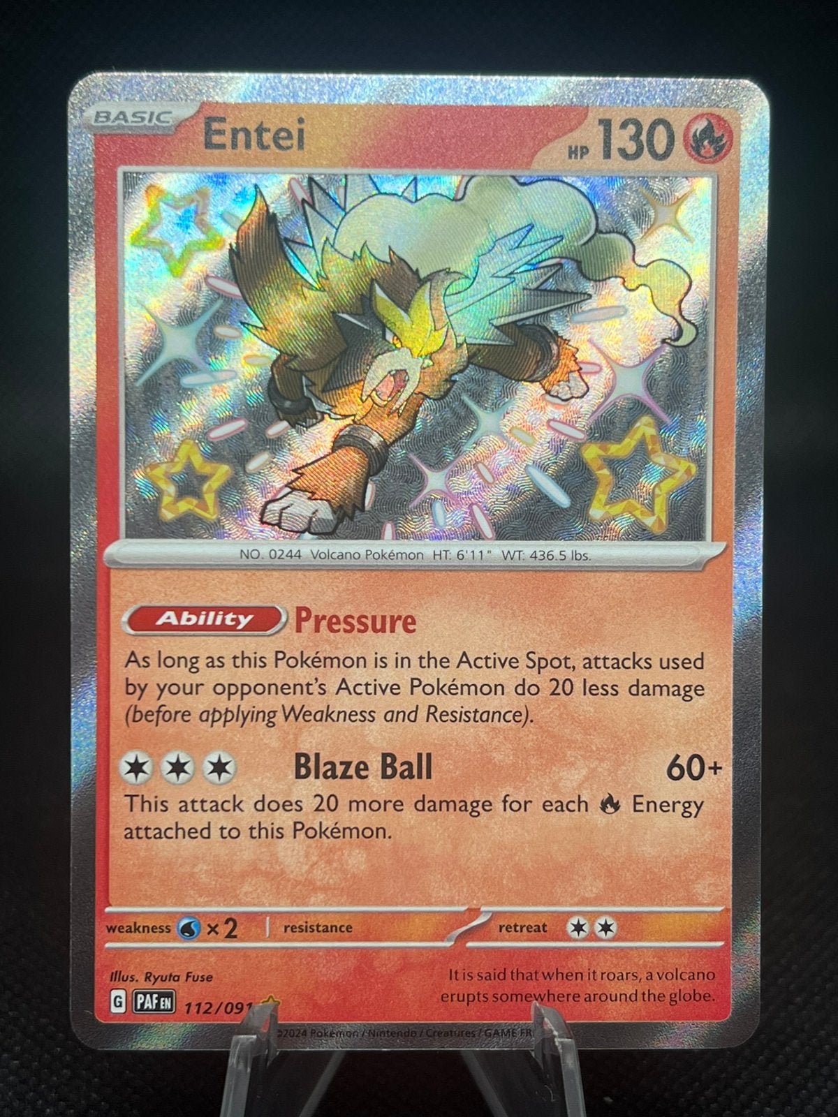 Pokemon Entei #112 Paldean Fates., Verzenden, Zo goed als nieuw, Losse kaart, Foil