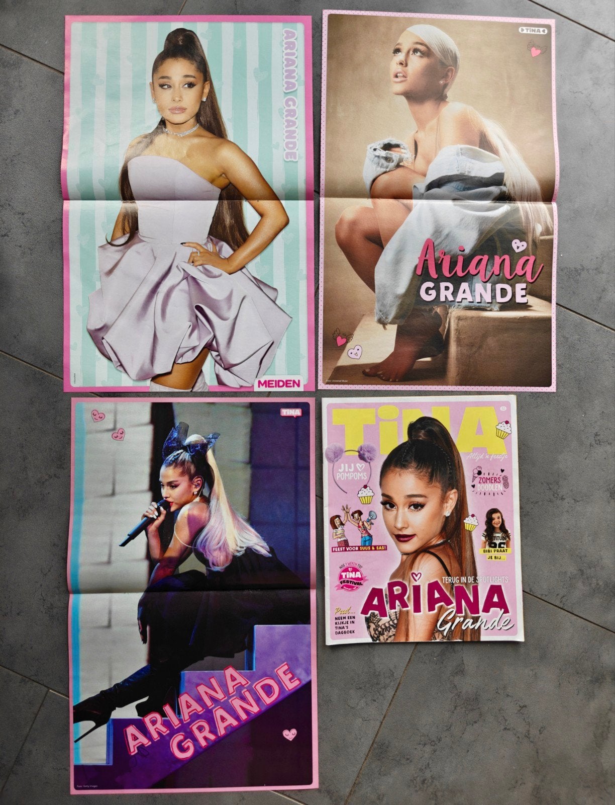 Ariana Grande posters & tijdschrift Tina, Verzamelen, Posters, Rechthoekig Staand, Nieuw, Ophalen of Verzenden, A1 t/m A3