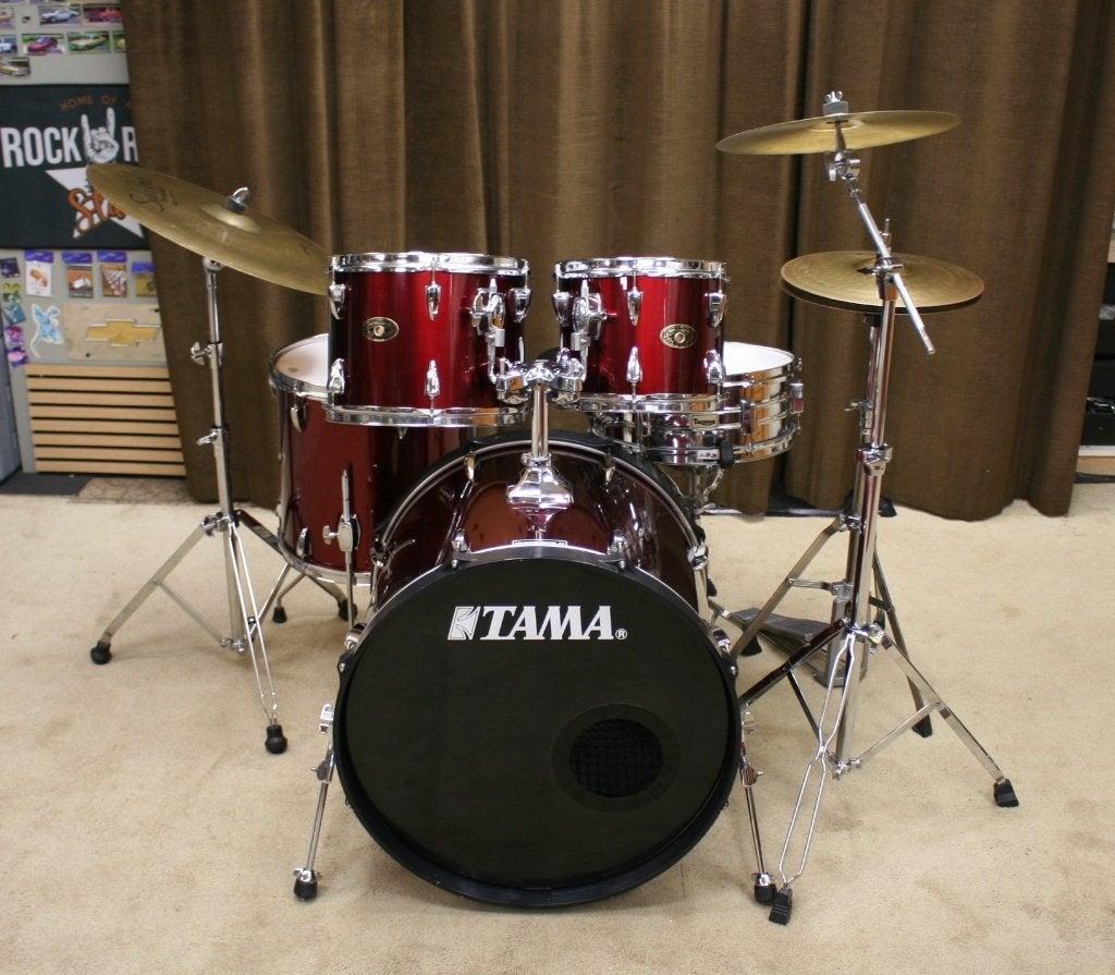 drumstel: tama imperialstar wine red 22/10/12/14/14s bekkens, Ophalen, Gebruikt, Tama, Jouwdrumstel@gmail.com