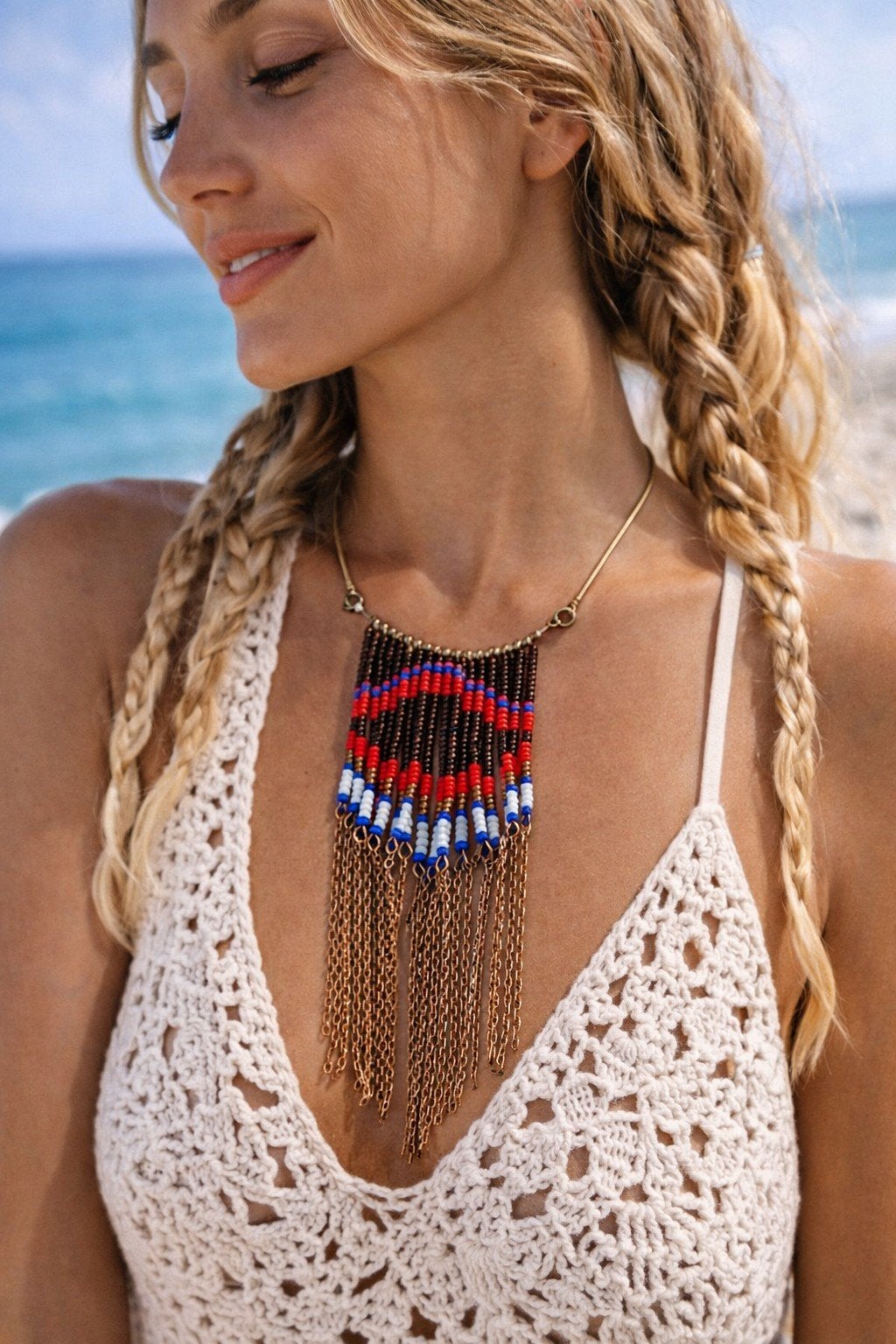 partij Ibiza Indian kettingen 30 stuks, Ophalen of Verzenden, Nieuw, Overige kleuren, Overige materialen