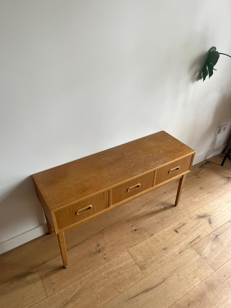 Vintage Deens design kastje, Gebruikt, 100 tot 150 cm, Ophalen of Verzenden, Met lade(s)