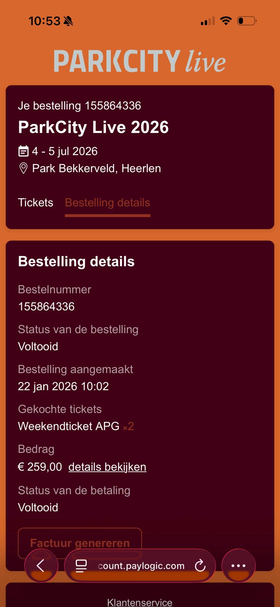 2 weekendtickets ParkCityLive, Twee personen
