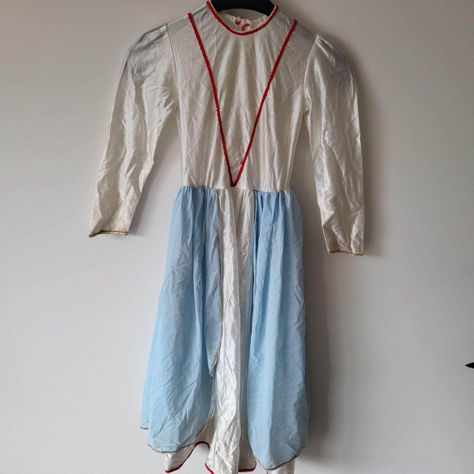 Prinsessenjurk Verkleedjurk Blauw Wit Goud Maat 128, Ophalen of Verzenden, 122 t/m 128, Meisje