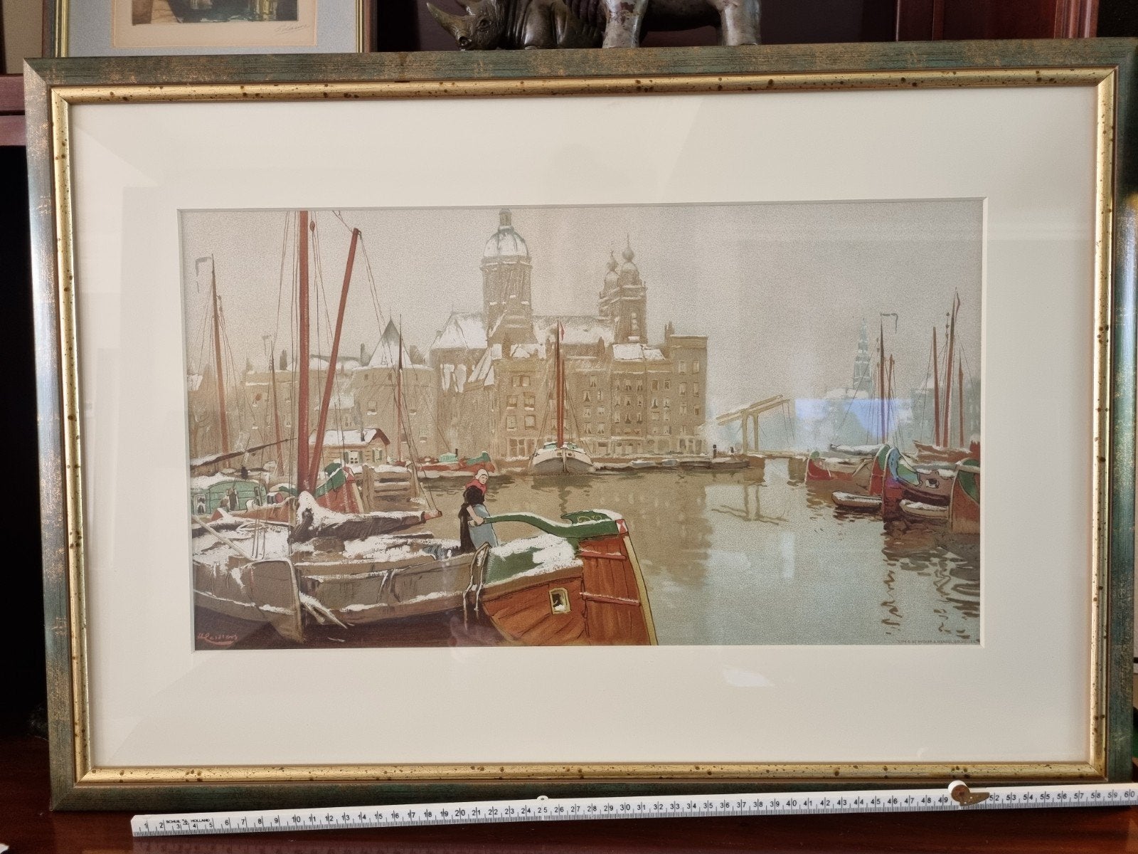 Henri Cassiers - Amsterdam in de winter - Originele litho, Origineel, Ophalen, Landschappen, Lithografie