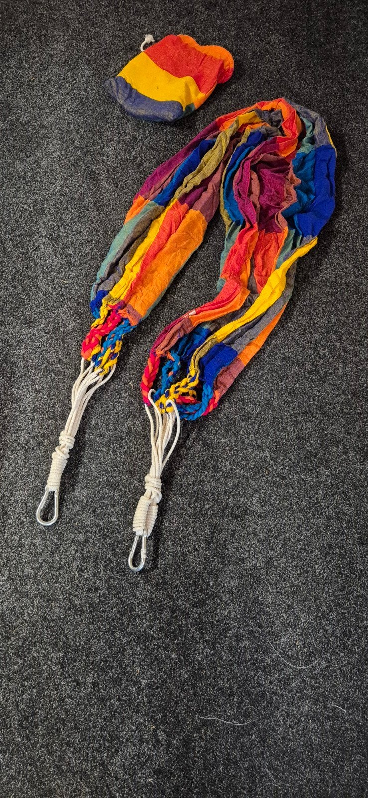 Zo goed als nieuwe kleurrijke hangmat, Opvouwbaar, Ophalen of Verzenden, Zo goed als nieuw, Eenpersoons