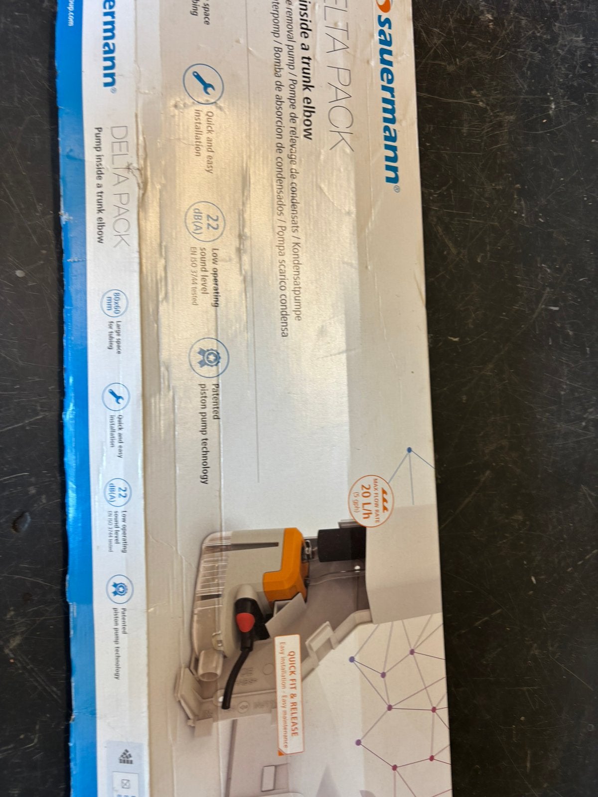 Condenspomp sauerman, Witgoed en Apparatuur, Airco's, Verzenden, Minder dan 60 m³, 3 snelheden of meer, Zo goed als nieuw