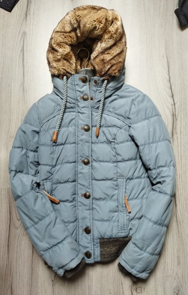 Naketano Winterjas Lichtblauw Maat S, Kleding | Dames, Blauw, Ophalen of Verzenden, Zo goed als nieuw, Maat 36 (S)