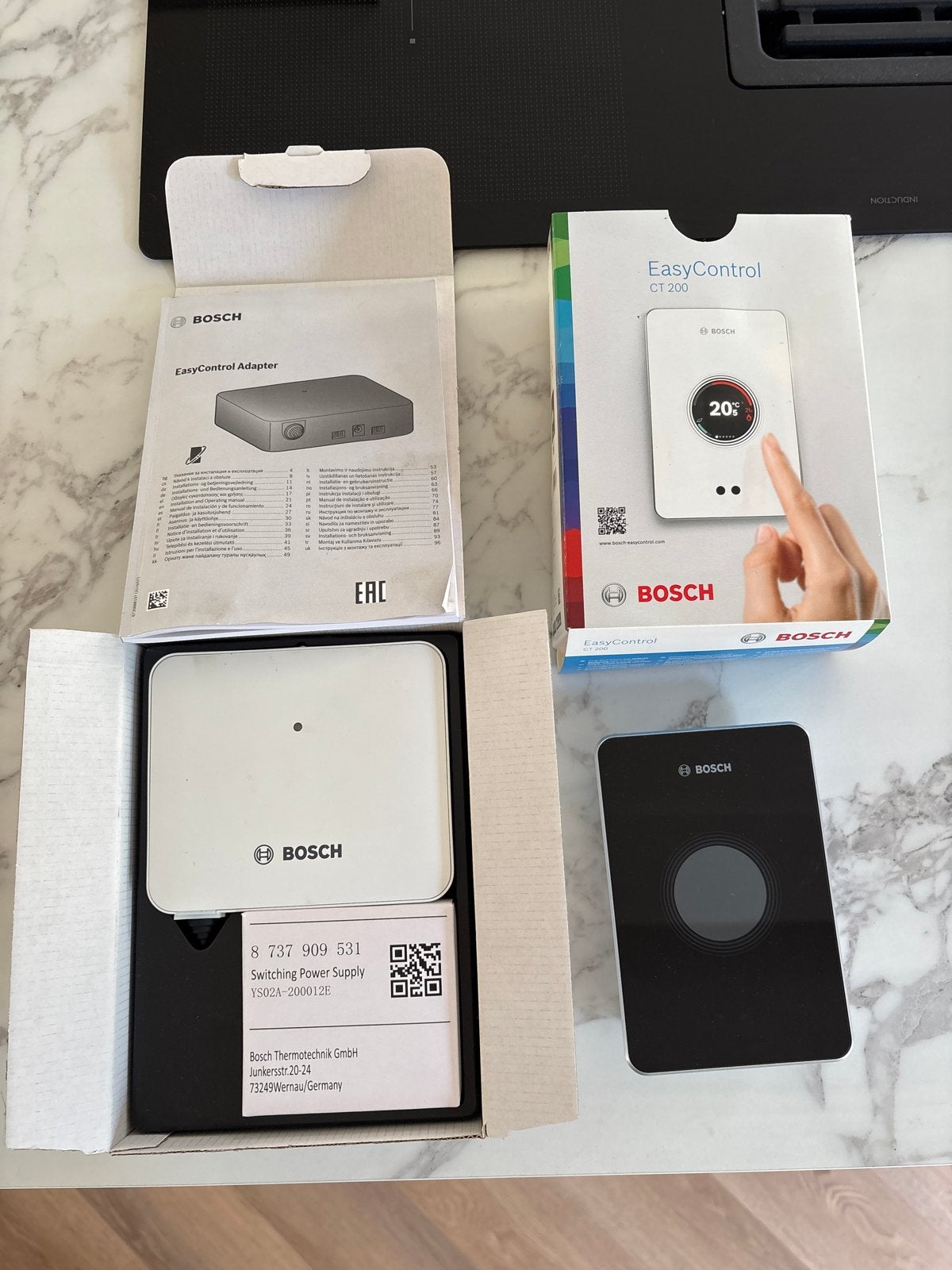 Bosch EasyControl CT200 slimme thermostaat met adapter, Ophalen of Verzenden, Slimme thermostaat, Zo goed als nieuw