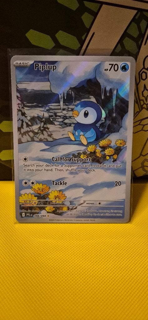 pokemon piplup NM PFL, Ophalen, Zo goed als nieuw, Losse kaart