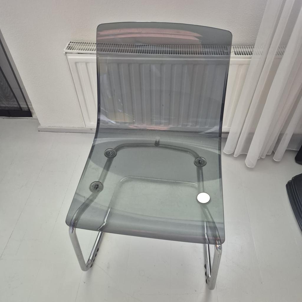2 transparante IKEA tobias stoelen met chromen onderstel, Huis en Inrichting, Stoelen, Ophalen, Kunststof, Gebruikt, Twee