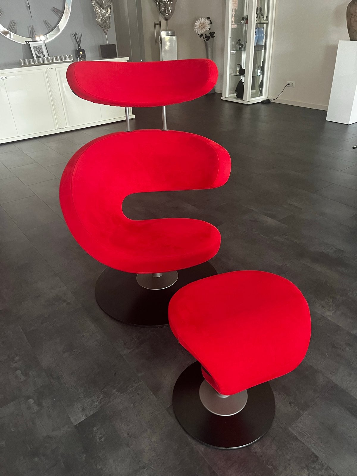 Varier Peel fauteuil met voetenbank - Ergonomisch en als nie, Huis en Inrichting, Ophalen, Stof, 75 tot 100 cm, Zo goed als nieuw