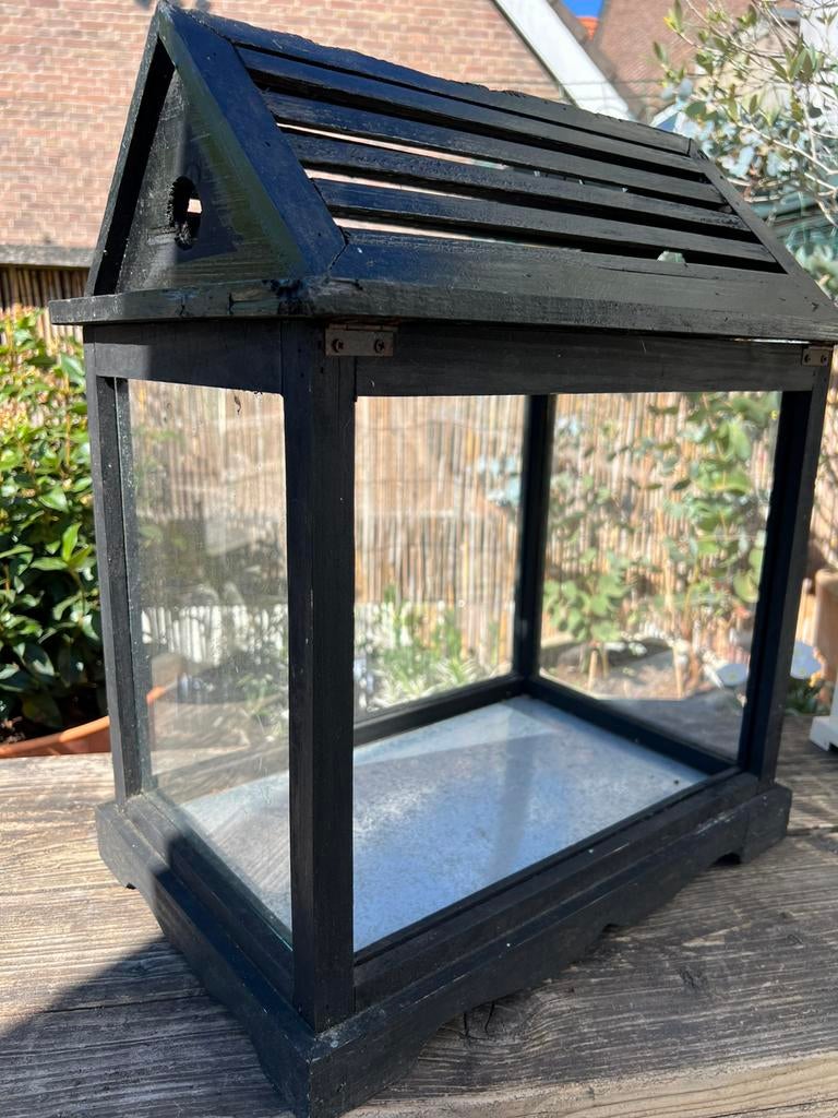 Plantenkastje of kaarsenhouder, Tuin en Terras, Ophalen, Glas, Zo goed als nieuw, Overige materialen