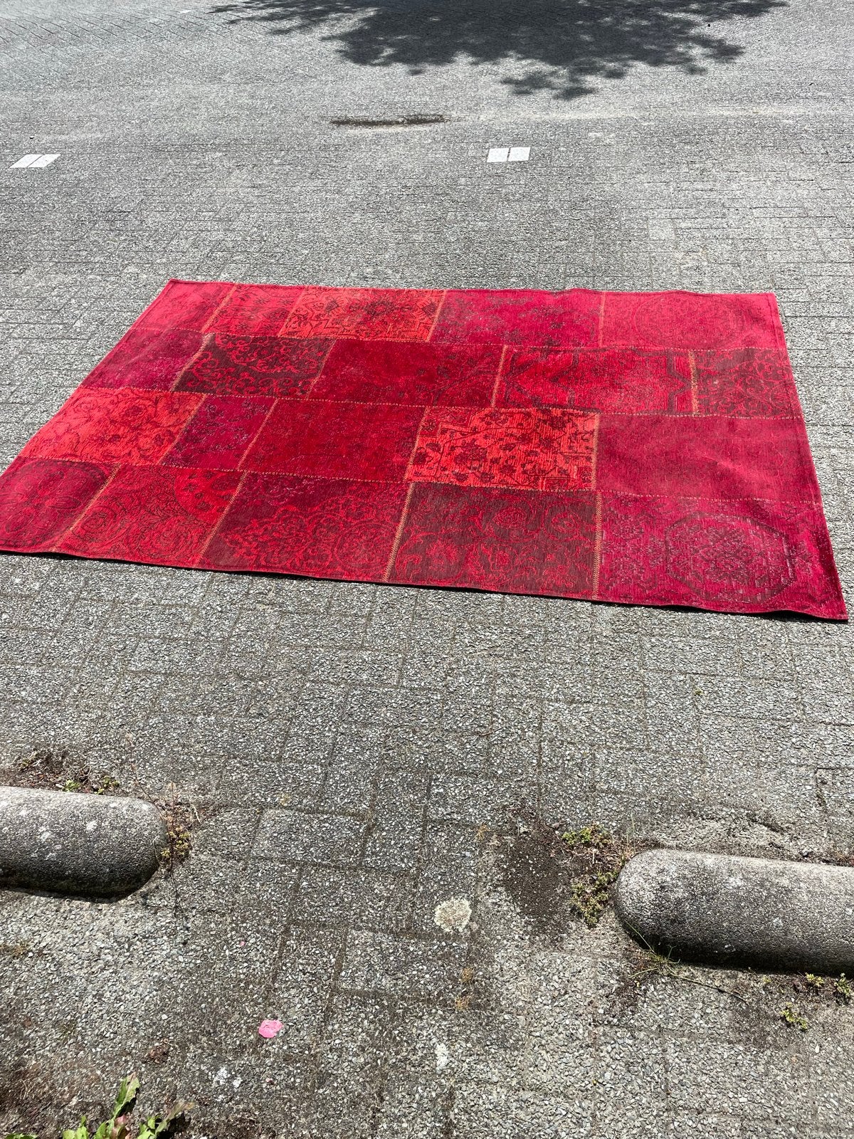Antika Design Rood Patchwork Vloerkleed 155x230 cm, Ophalen, Gebruikt, 150 tot 200 cm, 200 cm of meer