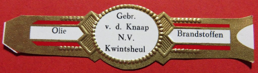 Sigarenbandje Reclamebandje V.d. Knaap Olie Kwintsheul, Verzenden, Gebruikt, Sigarenbandjes