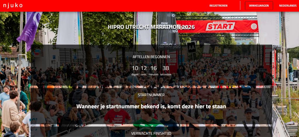 HIPRO Halve marathon Utrecht startbewijs, Eén persoon, Mei